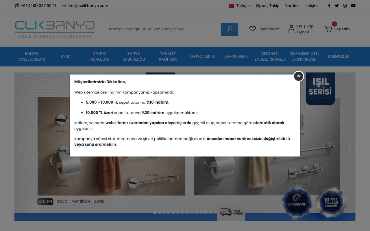 Çelik Makina Banyo Aksesuarları İmalat Paz. San. ve Tic. Ltd. Şti. / CLK Banyo