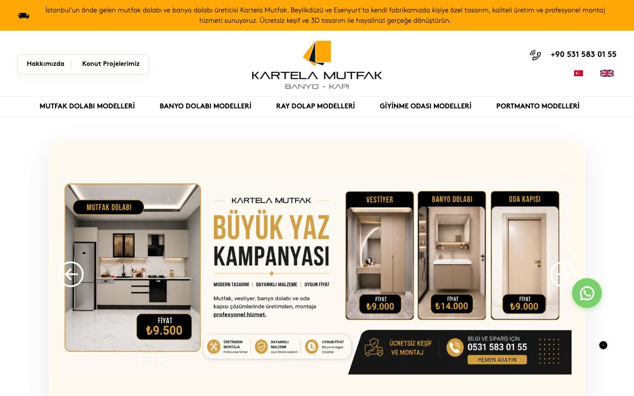 Favori Mimarlık Tasarım Sanayi Ticaret A.Ş. / Kartela Mutfak