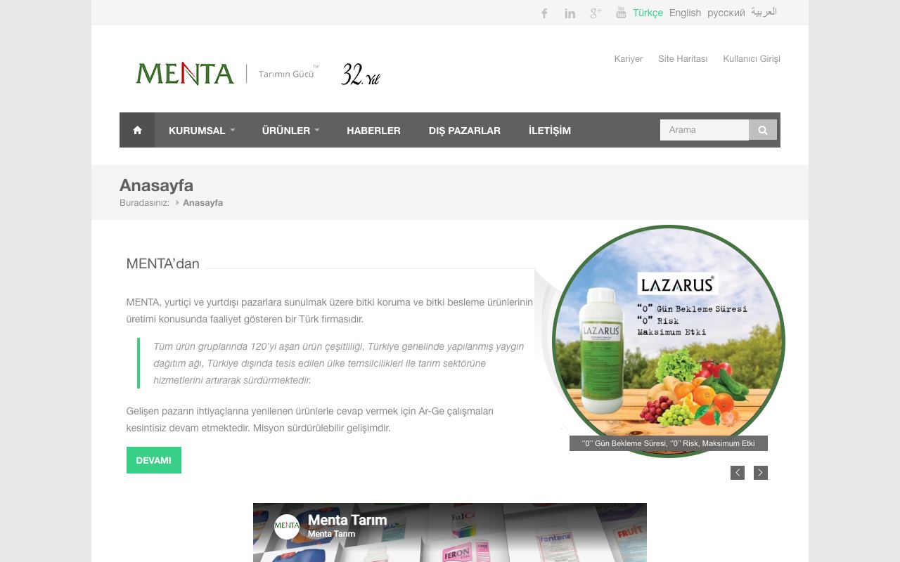 Menta Tarım İlaçları Sanayi ve Ticaret Limited Şirketi