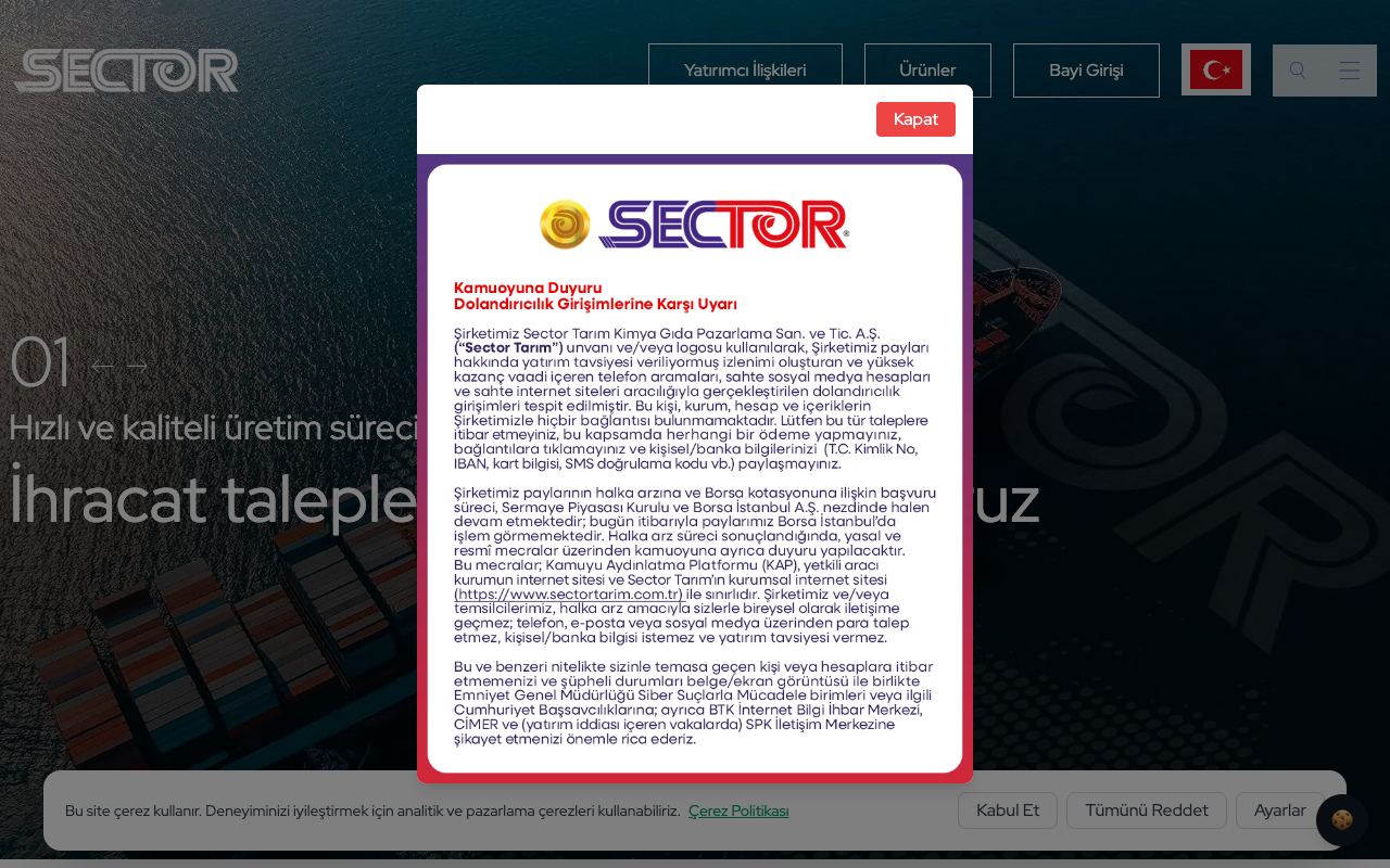 Sector Tarım Kimya Gıda Pazarlama San. ve Tic. A.Ş.