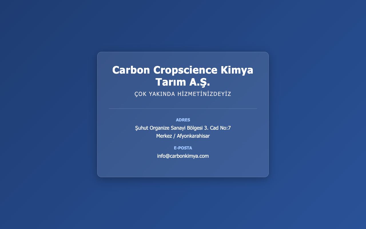 Carbon Cropscience Kimya Tarım San. ve Tic. A.Ş.