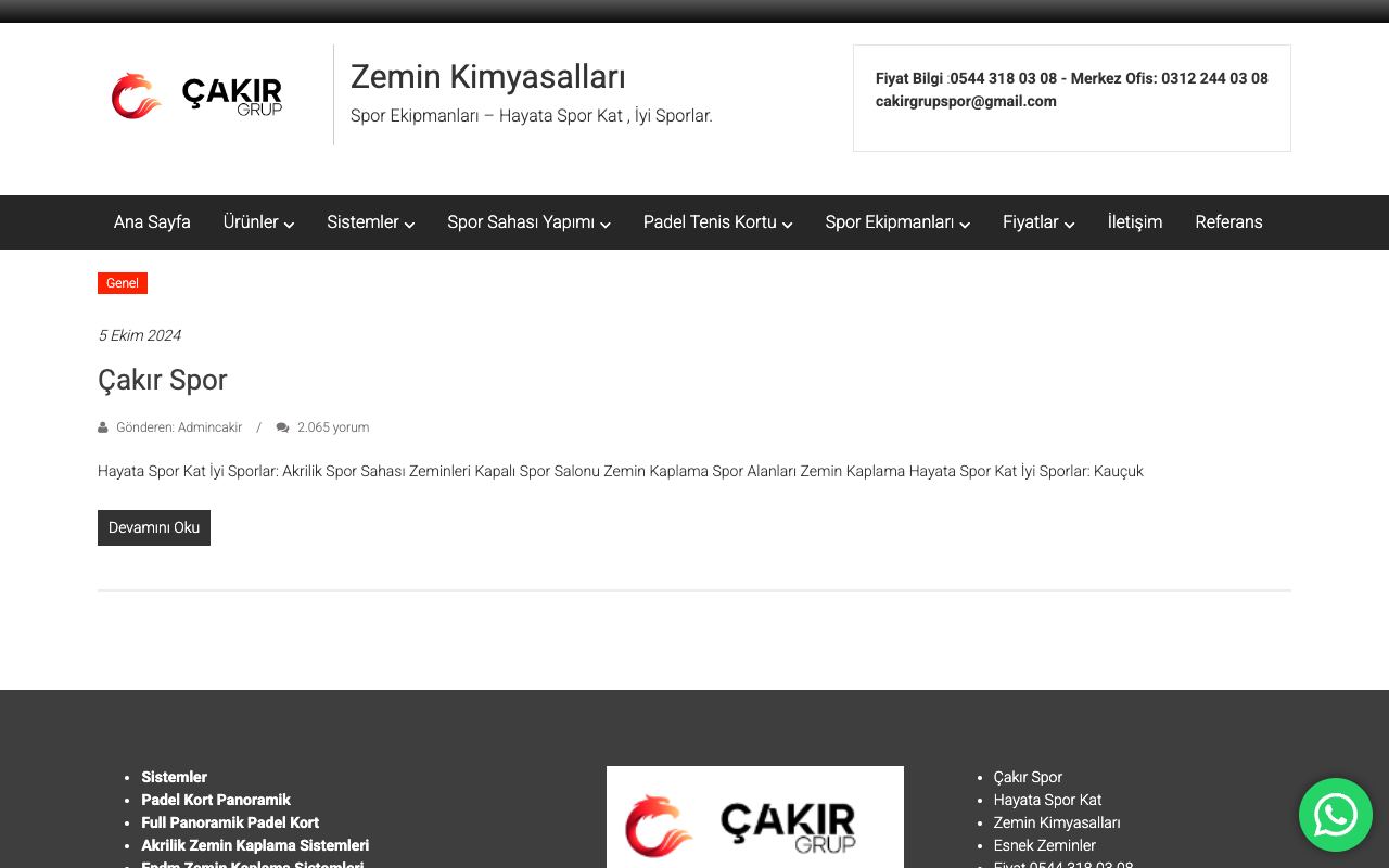 Çakır Spor / Zemin Kimyasalları